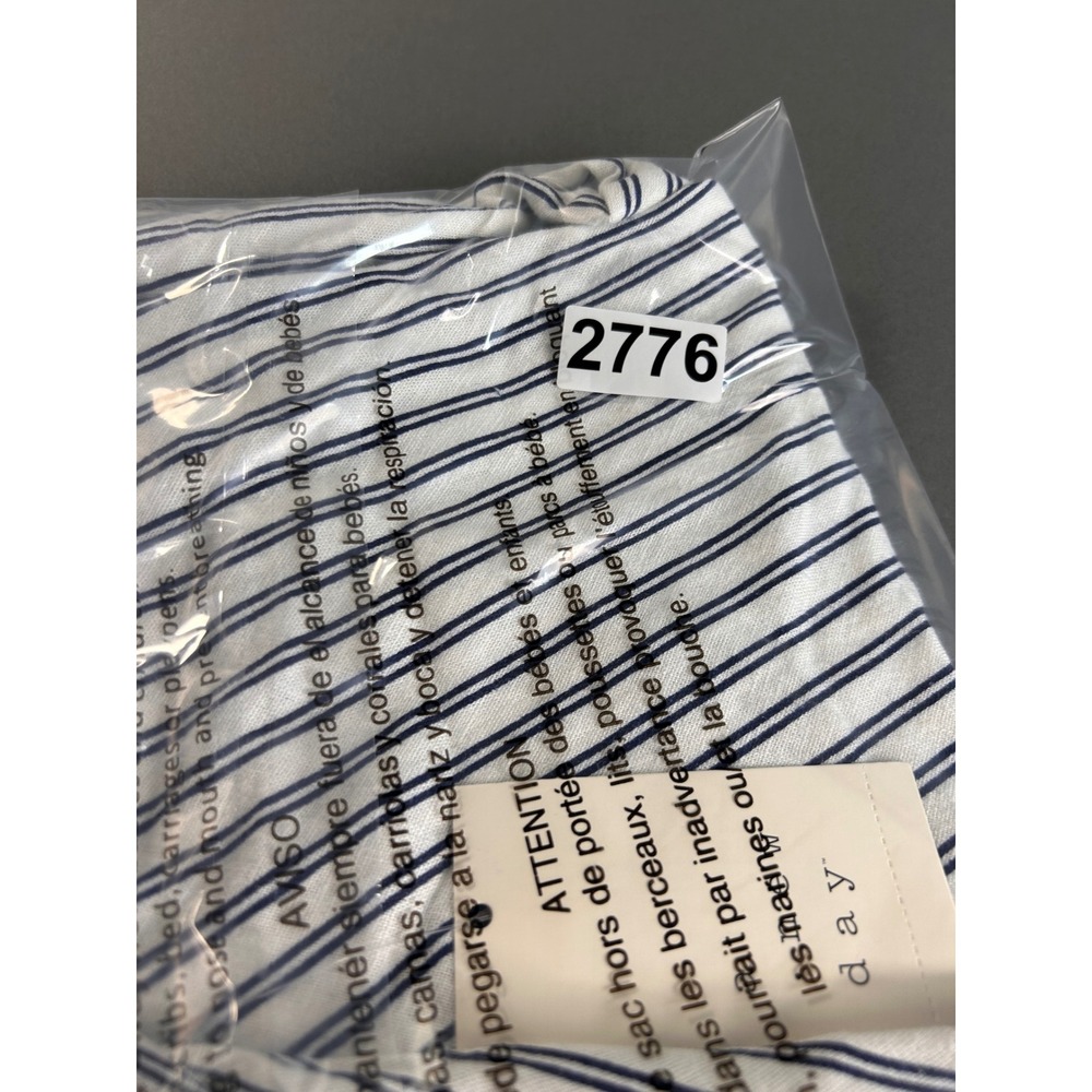 A New Day Womens Blue White Striped Linen Blend Maxi Skirt Size M NWT - Picture 3 of 9